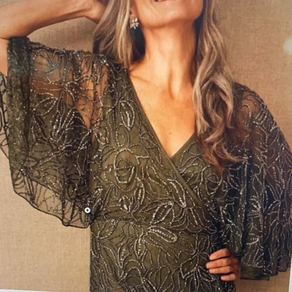 Anthropologie  BHLDN  Wrap Dress, Olive, size 10